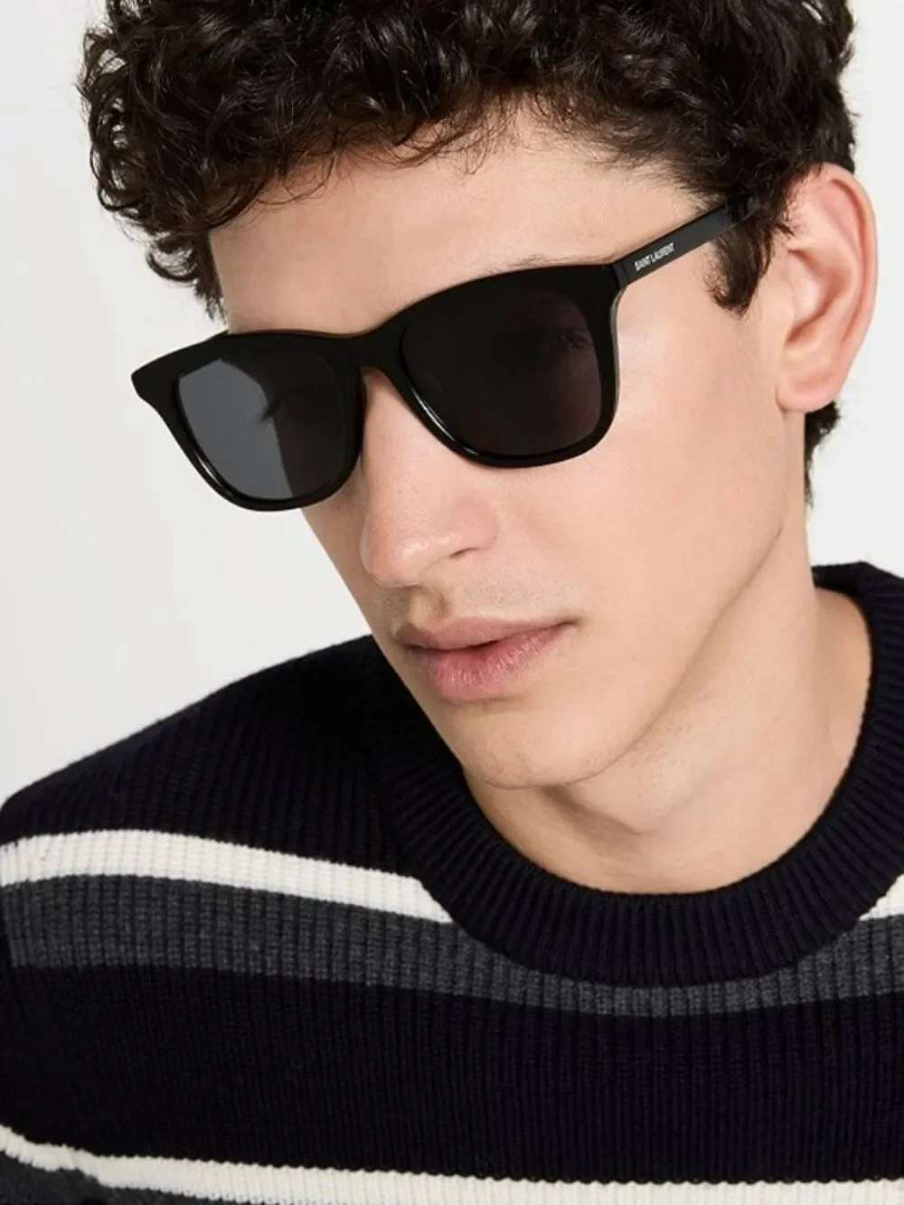 Saint Laurent Men Sunglasses Black Square SL587/K 001 NEW AUTHENTIC